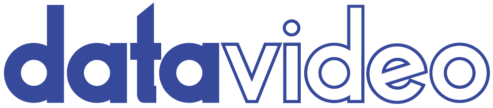 Logo blu Datavideo su sfondo trasparente