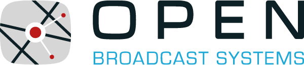 Logo OPEN Broadcast Systems con simbolo circolare e scritta verde e azzurra